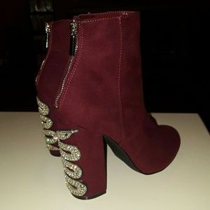 Maroon ankle boots